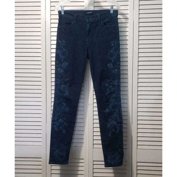J. Brand Mi-Rise Super Skinny Jeans Women's Size 28 Indigo Blossom Stretch Denim - Picture 2 of 12